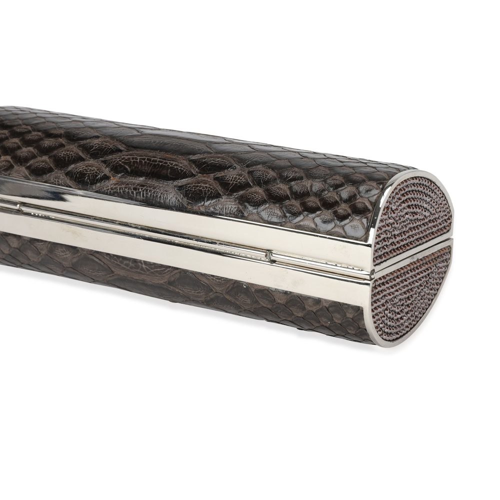 Judith Leiber Brown Python & Crystal Minaudiere - image 7